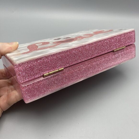 Bari Lynn Like / Love Acrylic Glitter Purse Crossbody Chain Clutch Magnetic - Picture 5 of 7